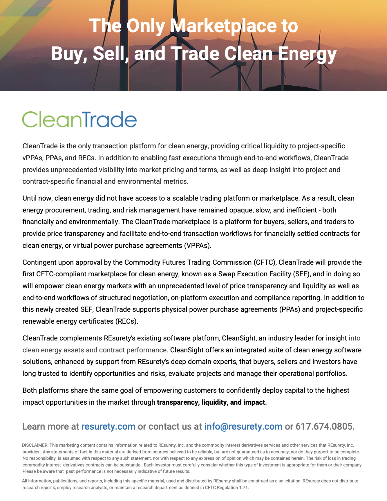 CleanTrade Overview Brochure